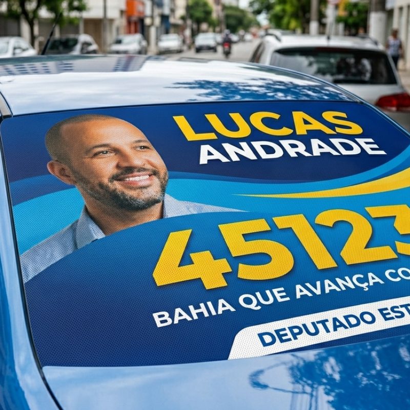 Adesivo perfurado personalizado para campanha eleitoral MP Impact