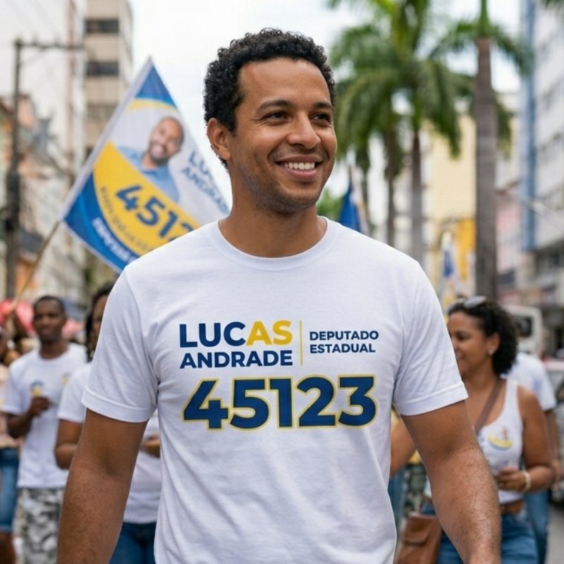 Camisa personalizada para campanha eleitoral MP Impact