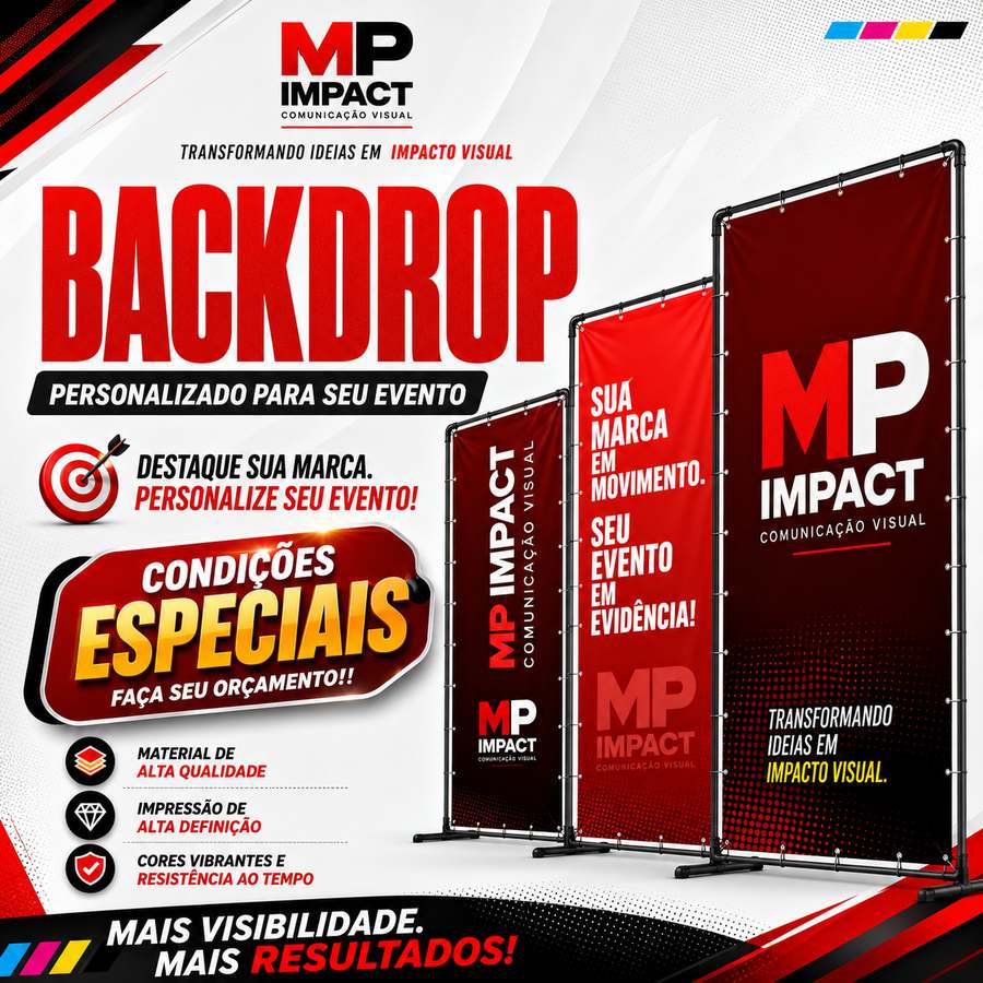 Backdrop personalizado MP Impact para eventos