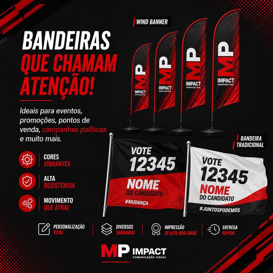 Bandeiras personalizadas MP Impact